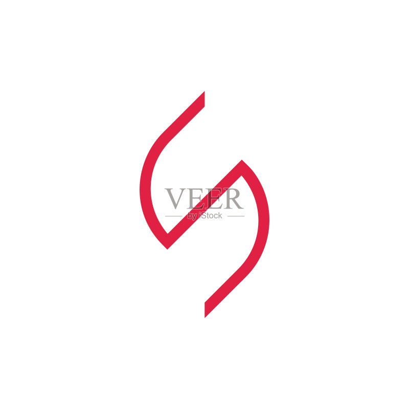 字母S简约几何细线条logo图标素材