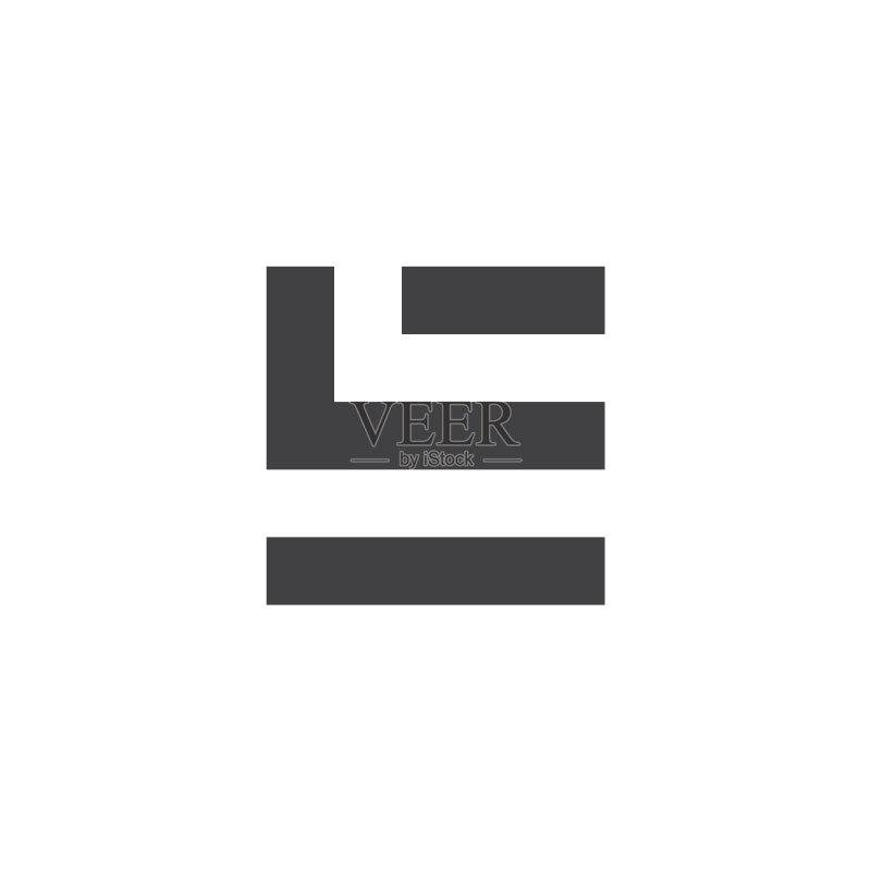 简单的抽象字母EL方线标志图标素材