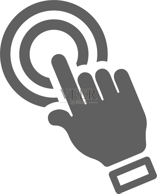 点击触摸屏图标,灰色图标素材