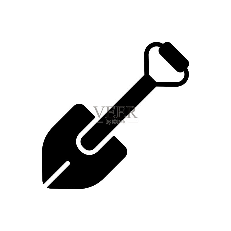 用于探险的露营铲子glyph图标矢量图图标素材