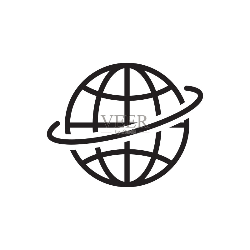 地球轮廓图标矢量图,用于平面设计、logo、网站、社交媒体、移动应用、UI插图的世界图标图标素材