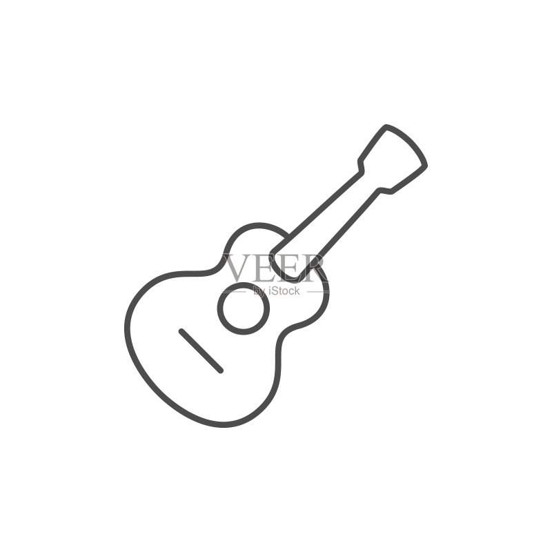 原声吉他线条轮廓图标图标素材