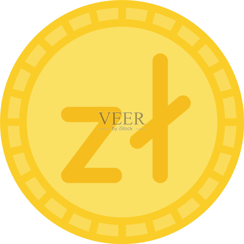 波兰Zoty币官方货币和法定货币图标素材