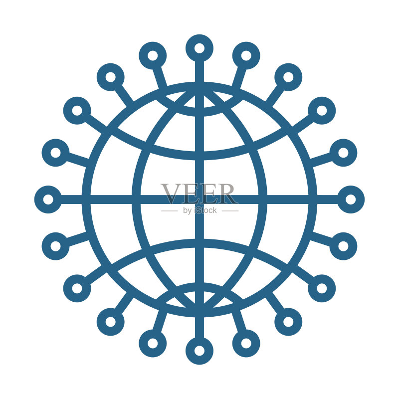 抽象地球轮廓图标图标素材