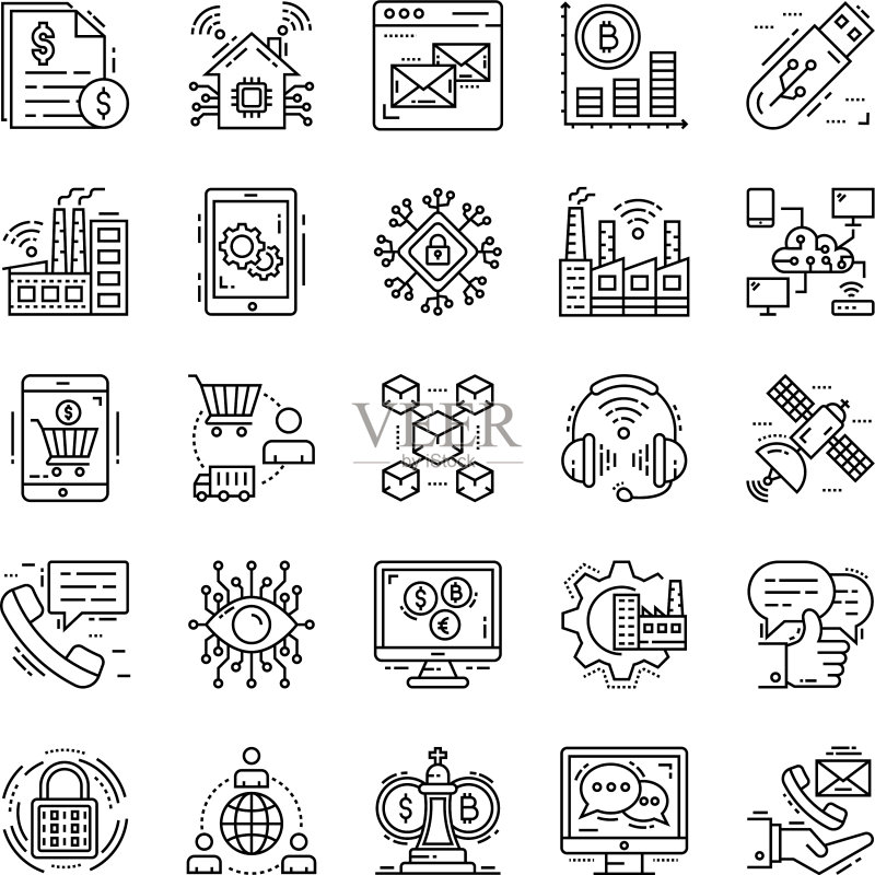 数字经济图标包图标素材
