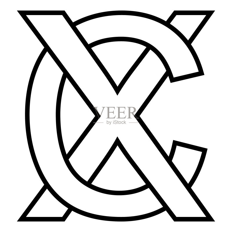 XC双字母交织图标标志图标素材