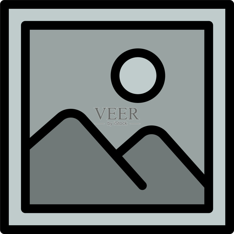 风景照片图标轮廓样式图标素材