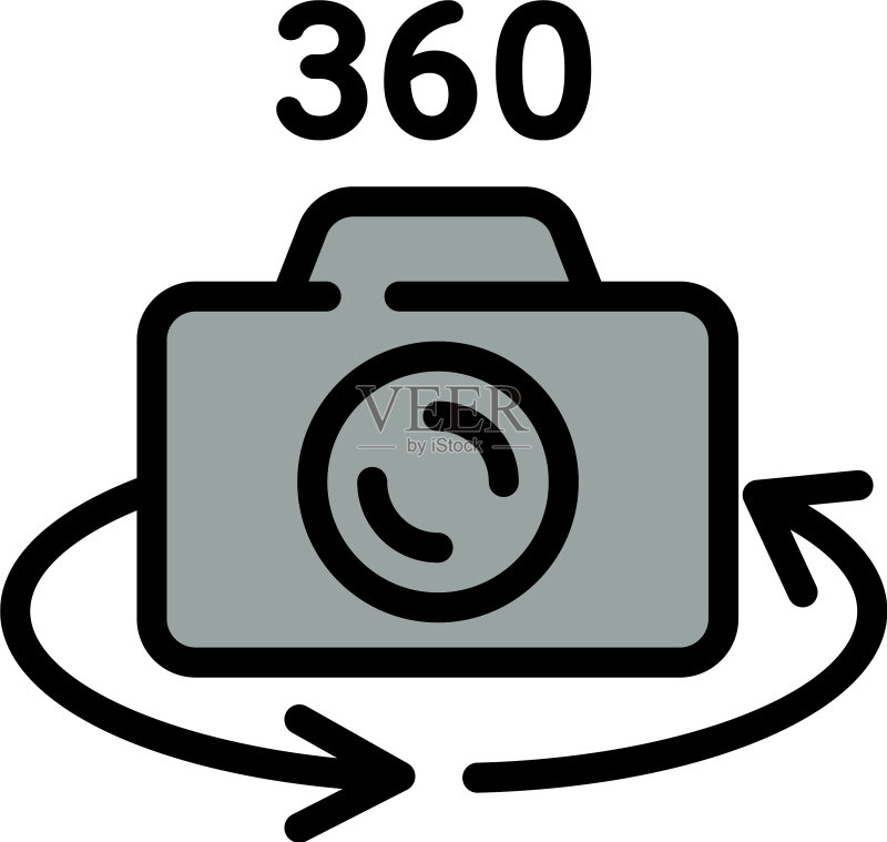 360度相机图标轮廓样式图标素材