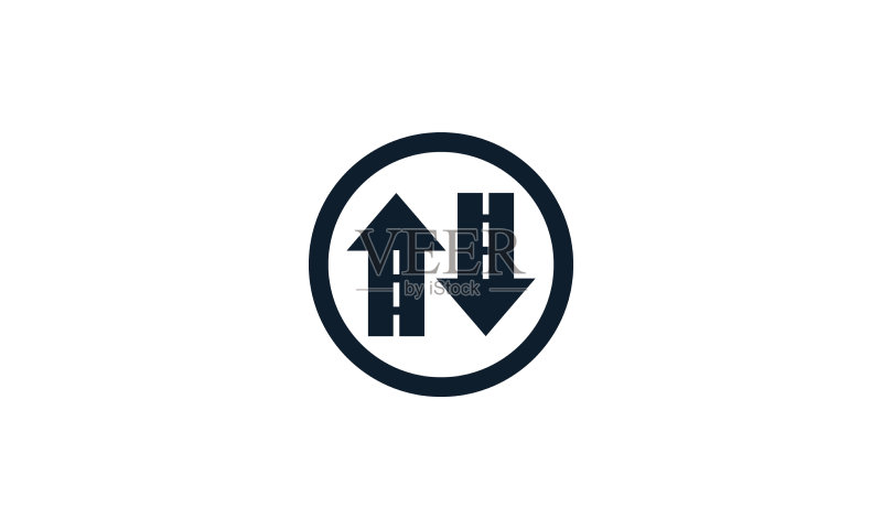 道路直行和返回方向图标素材
