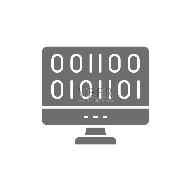 网页开发编码灰色图标。白色背景图标素材