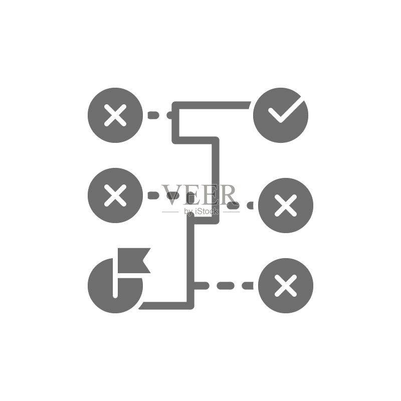 正确的解法迷宫算法编码块方案灰色图标图标素材