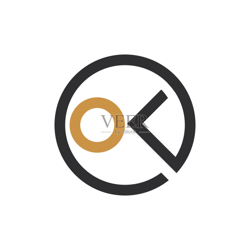 首字母KO或OK logo设计图标素材