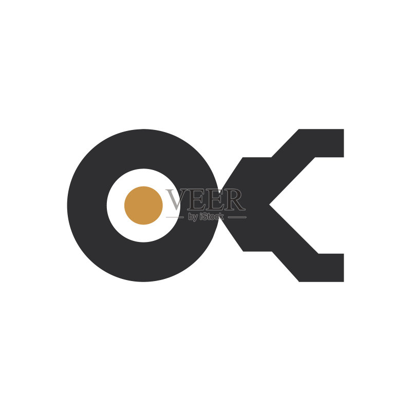 首字母KO或OK logo设计图标素材
