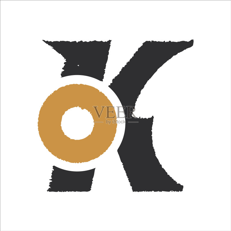 首字母KO或OK logo设计图标素材