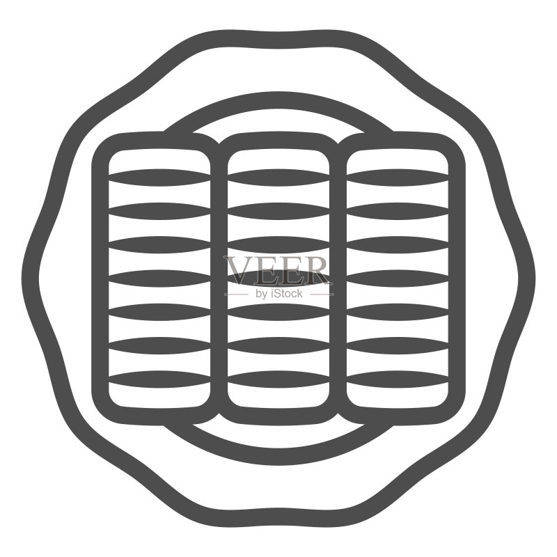 奶油面包线性图标图标素材