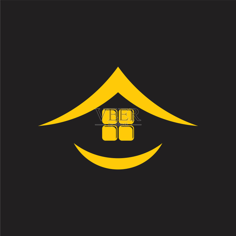 微笑房屋简约标志图标素材