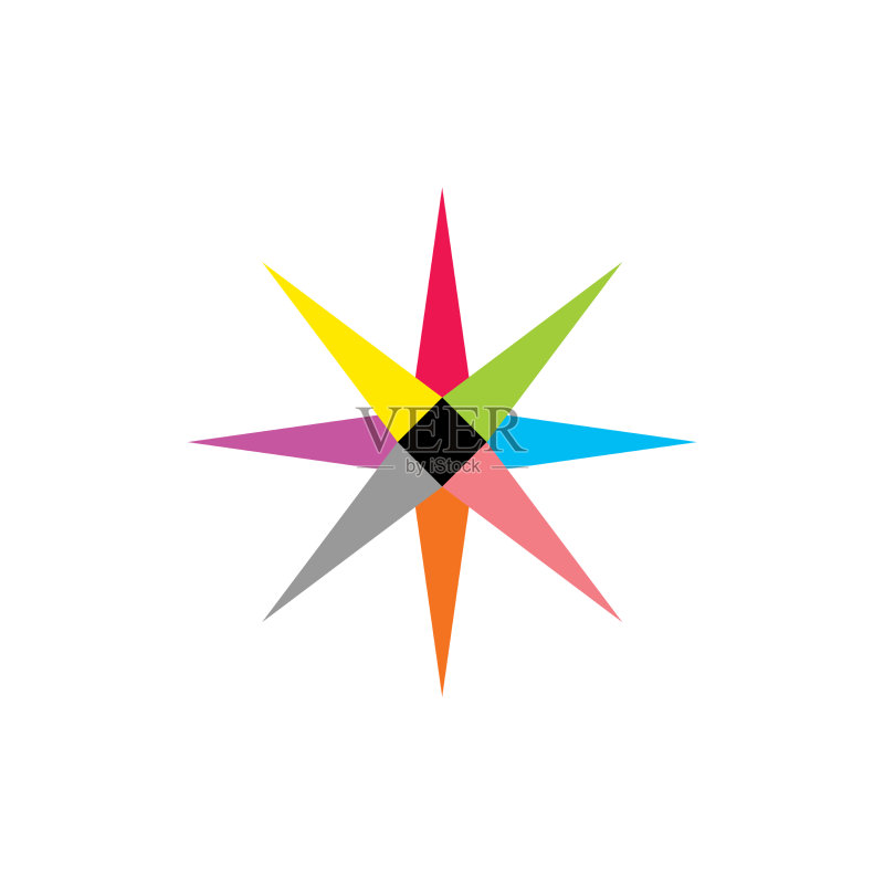 彩色星星符号标志图标素材