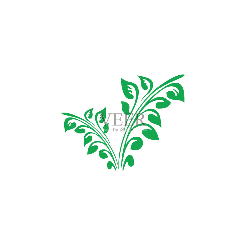 抽象绿色植物符号标志图标素材