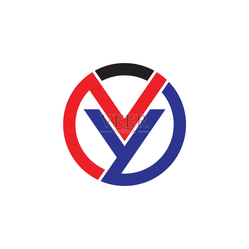 VY字母圆形几何标志图标素材