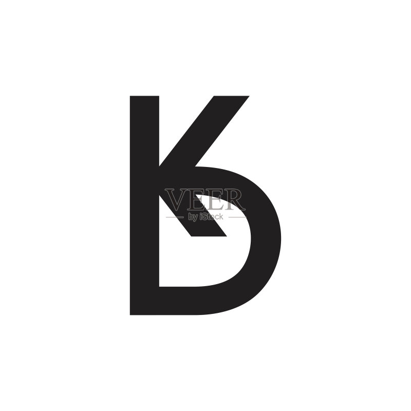 字母KB简约线条艺术标志图标素材