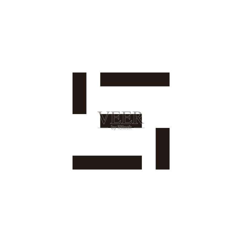 抽象字母S数字符号几何线条图标素材