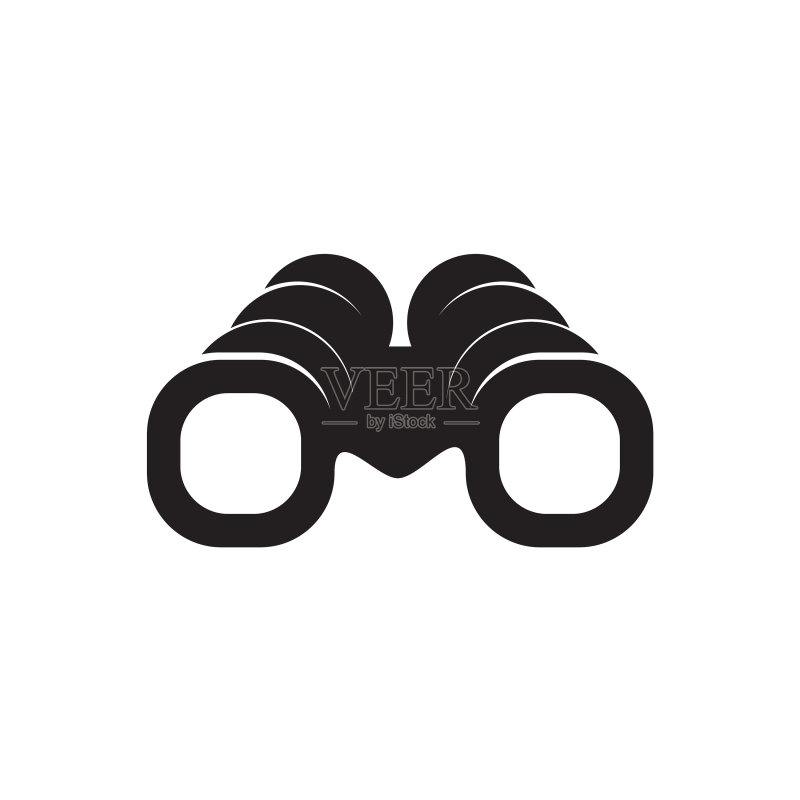 双筒望远镜图标Logo设计模板图标素材