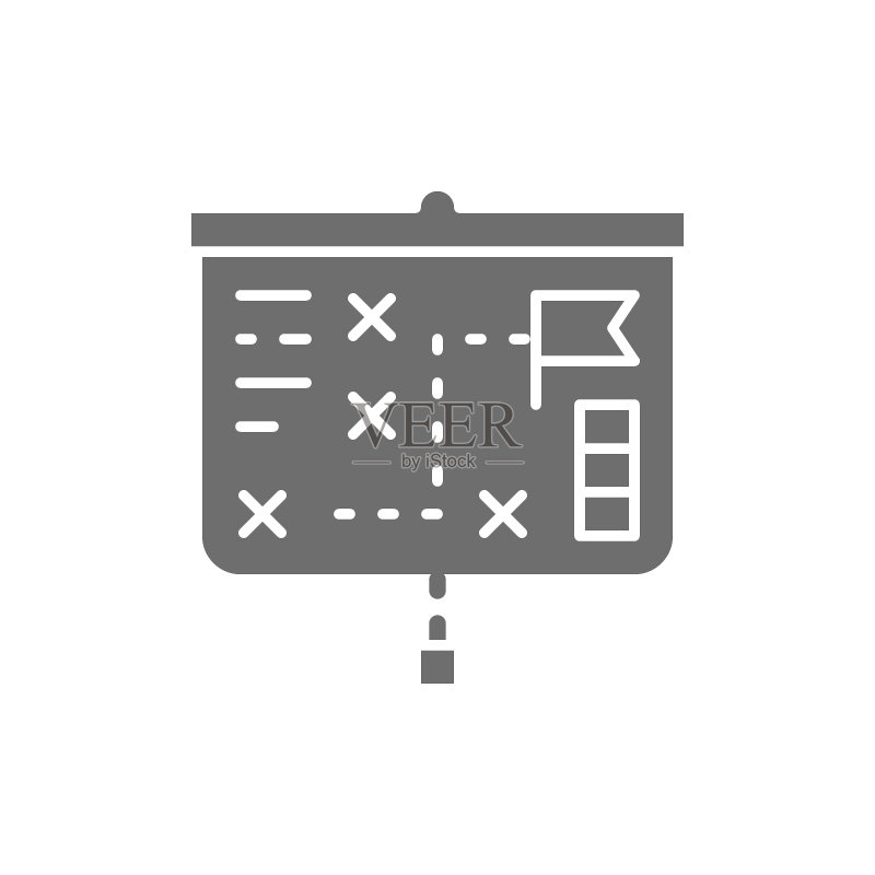 带演示图表的投影仪屏幕灰色图标图标素材