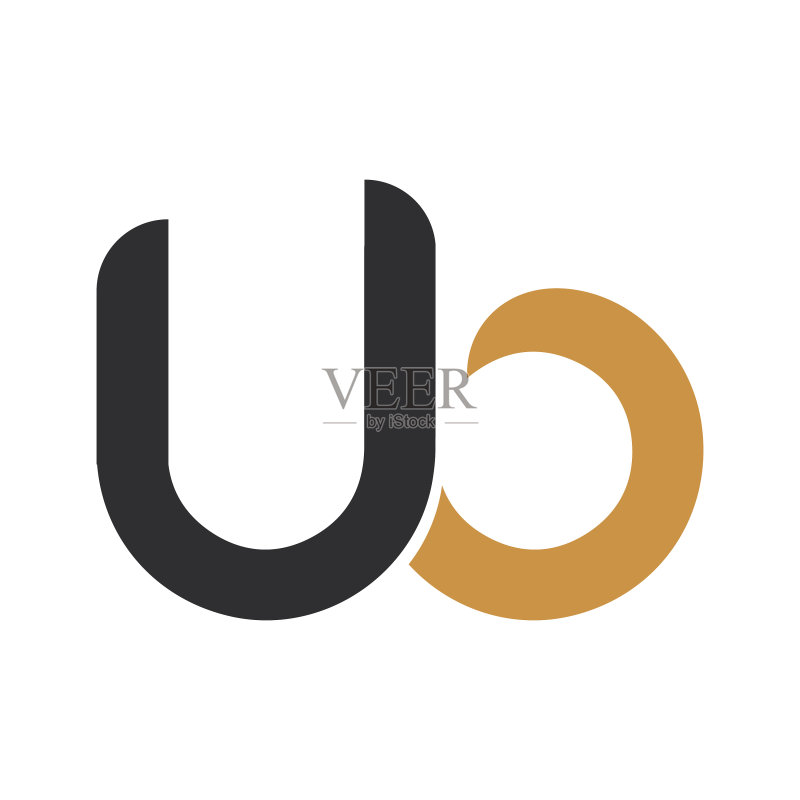 UB或BU首字母logo设计图标素材