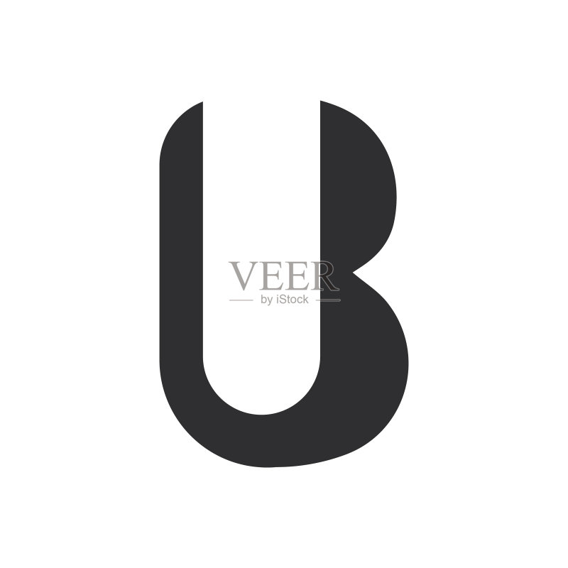 UB或BU首字母logo设计图标素材