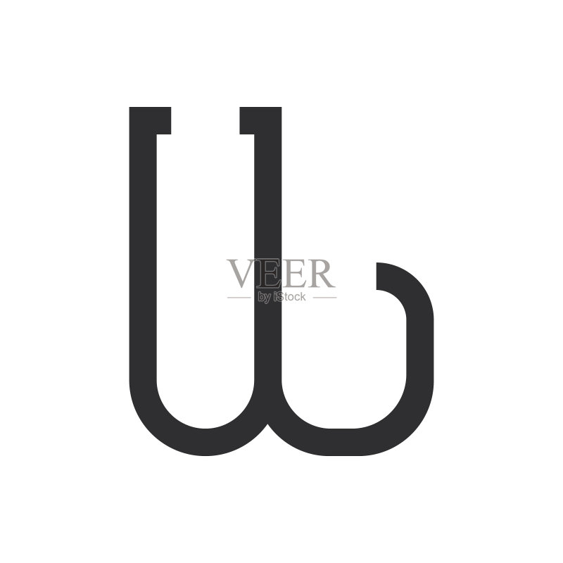 UB或BU首字母logo设计图标素材