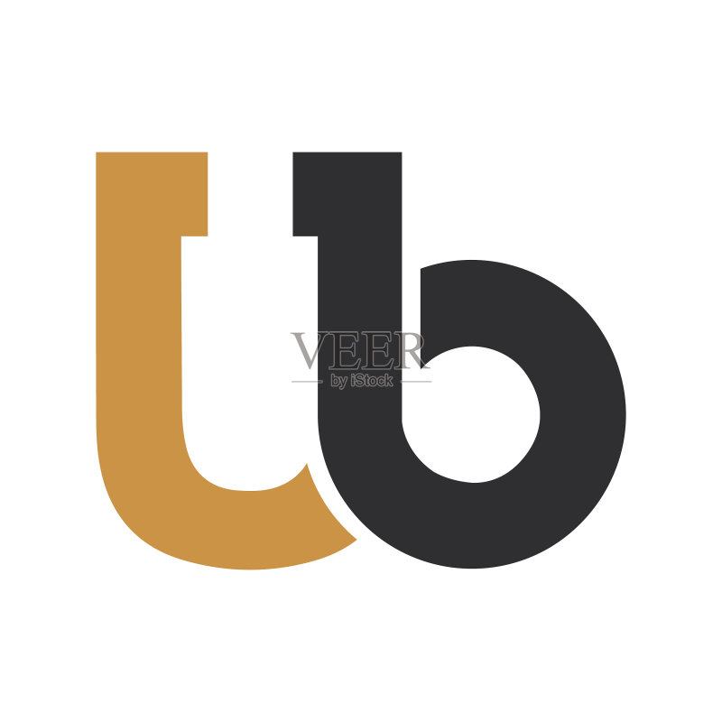 UB或BU首字母logo设计图标素材
