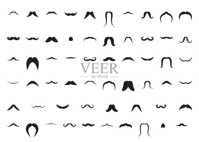 不同款式的胡子图标图标素材