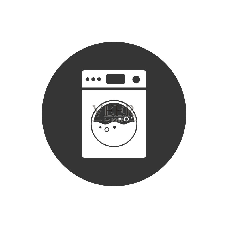 用于洗衣的洗衣机矢量白色图标图标素材