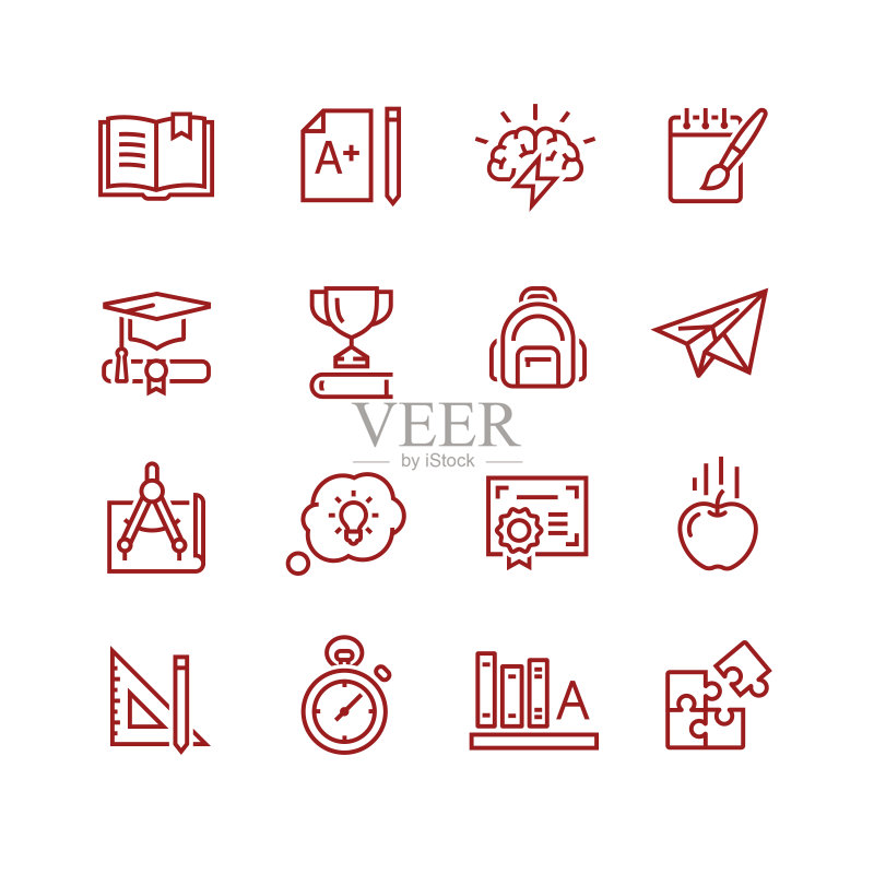 学校科目矢量图标图标素材