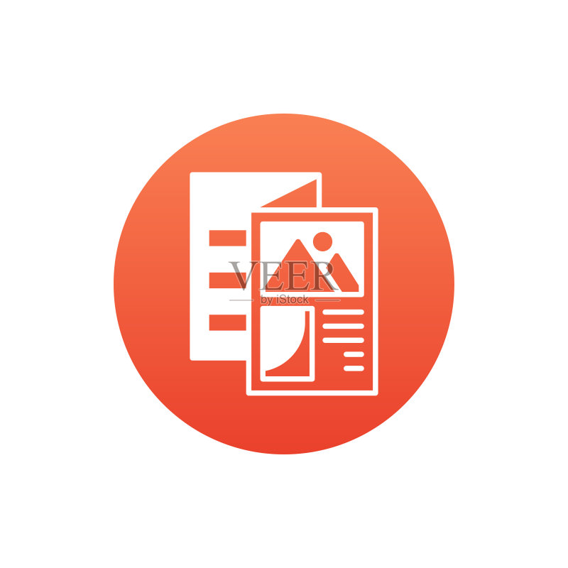 圆形小册子图标:艺术与文化符号图标素材