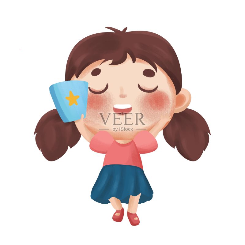 原创卡通跳跃的小女孩正版元素素材