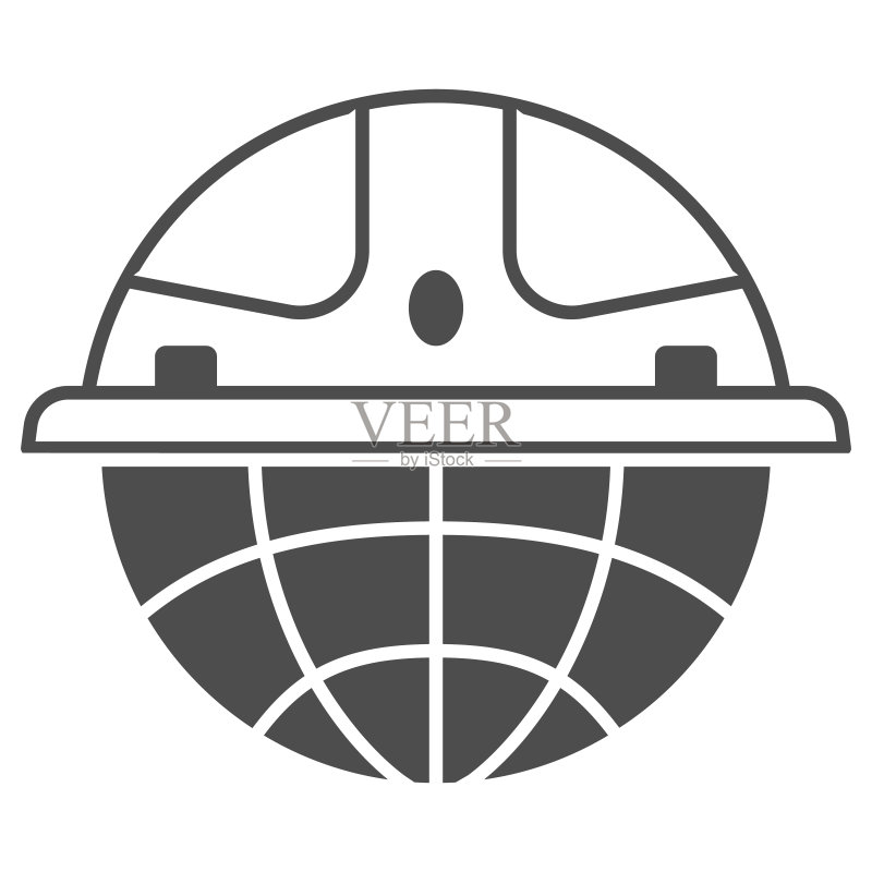 安全帽中的地球图标素材