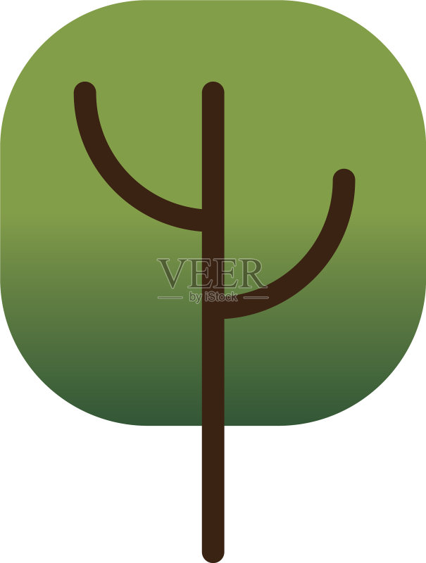 绿色树木植物森林孤立图标图标素材