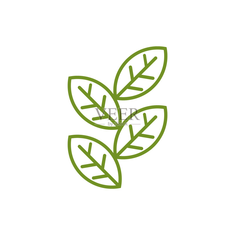 叶子图标logo设计模板图标素材