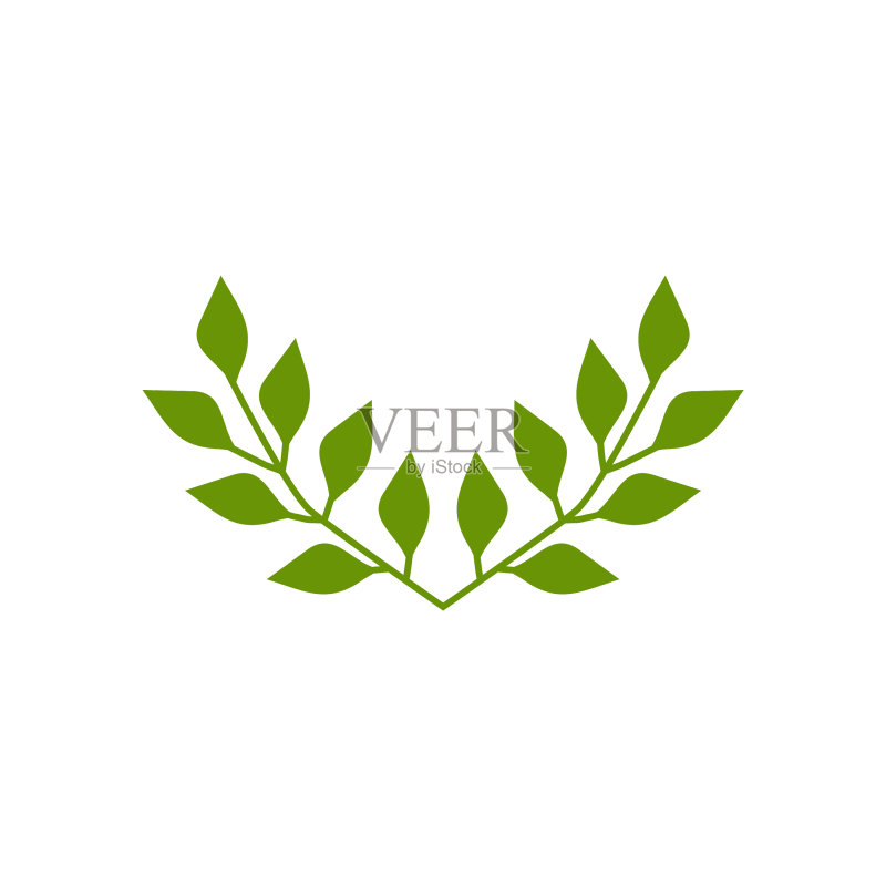 叶子图标logo设计模板图标素材