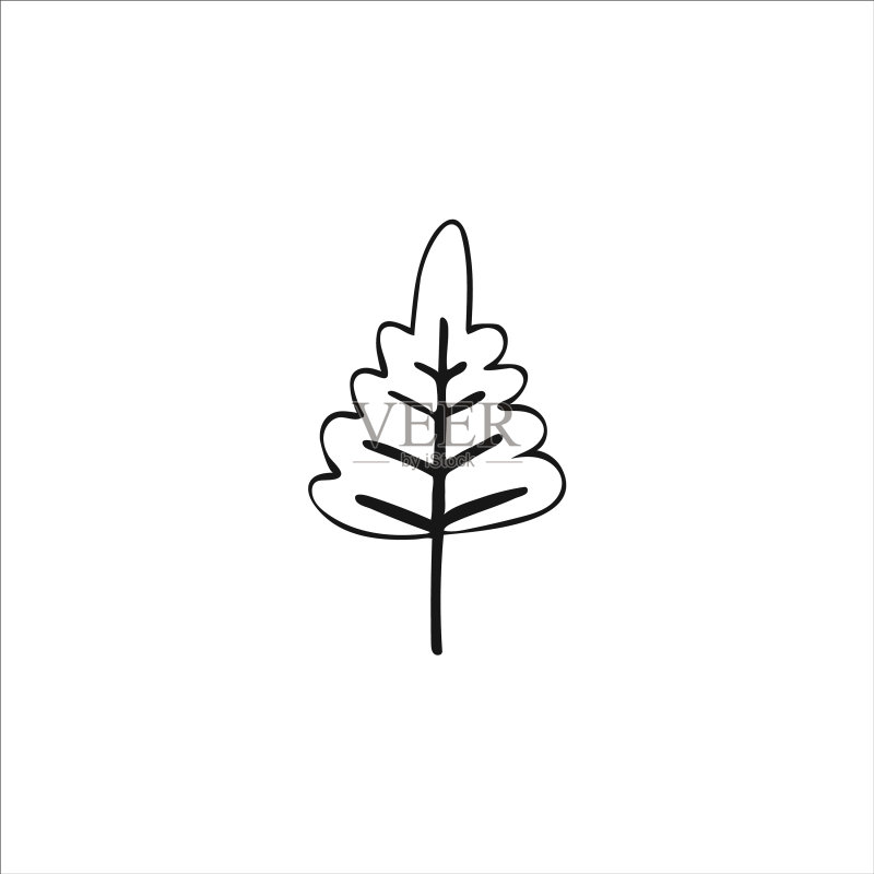 手绘涂鸦树木元素图标素材