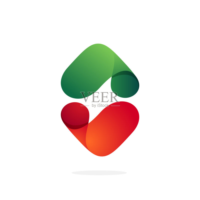 由上下箭头组成的抽象球体Logo图标素材