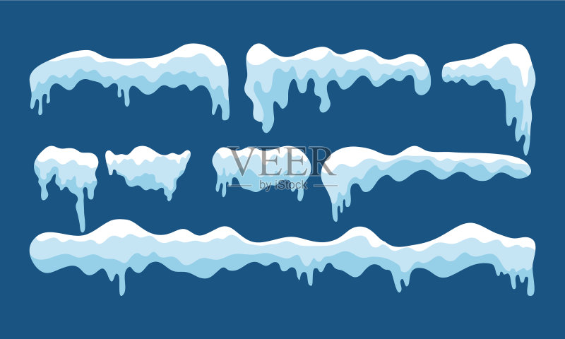 八款雪堆图标合集图标素材