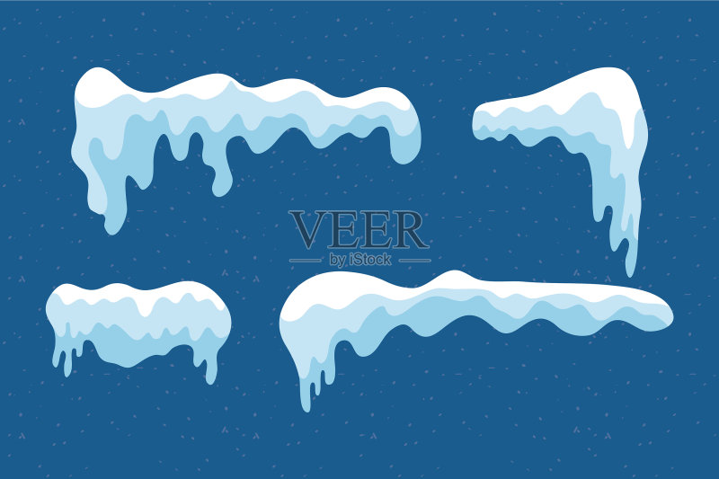 四个雪堆图标合集图标素材