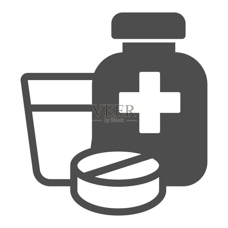 药品药瓶药片图标矢量图图标素材