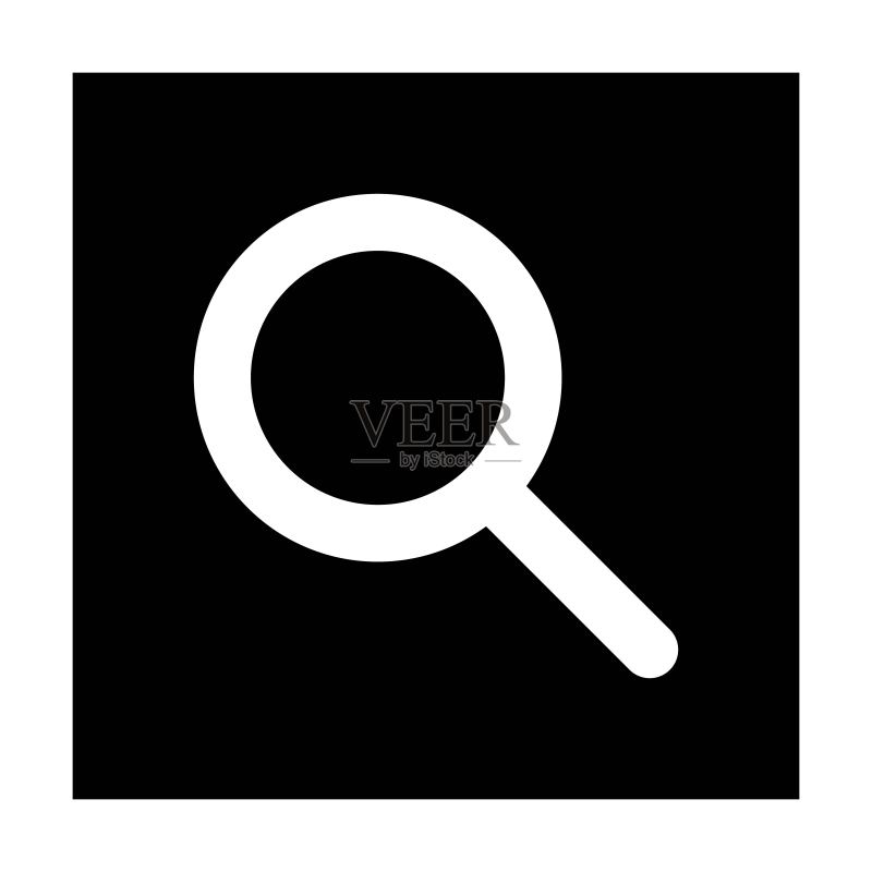 搜索图标矢量放大镜符号,扁平彩色字形图标用户界面图标素材