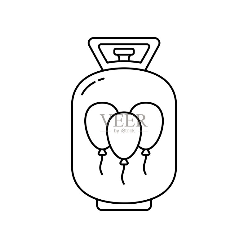 带手柄的氦气罐线性图标图标素材