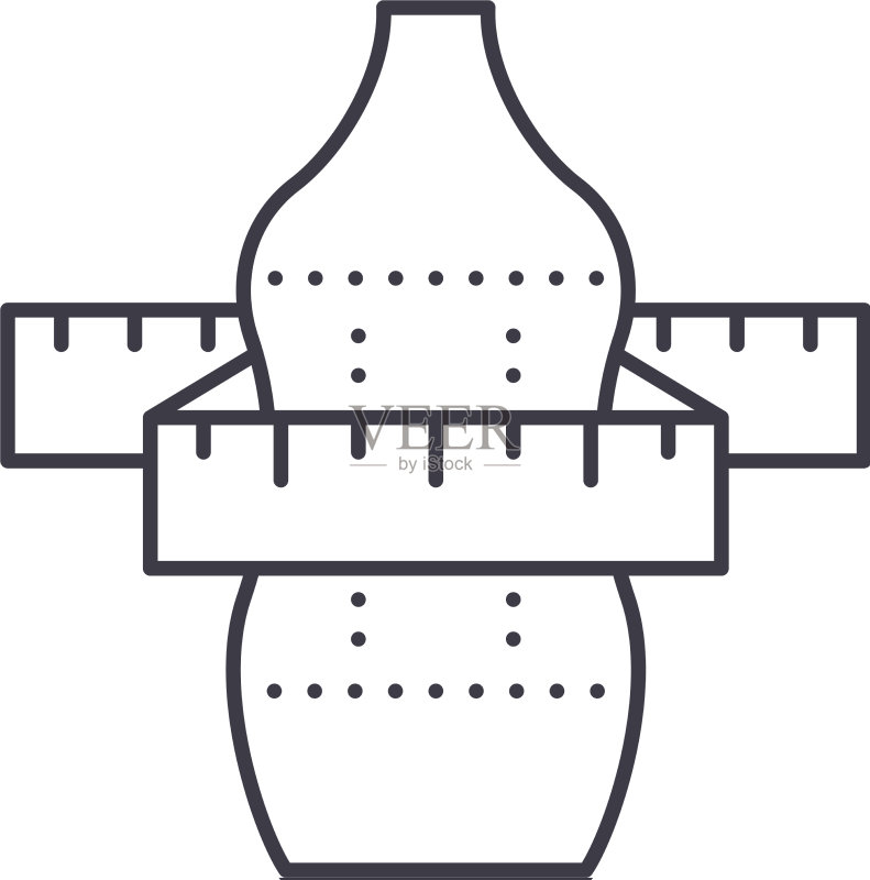 服装定制线性隔离细图标图标素材