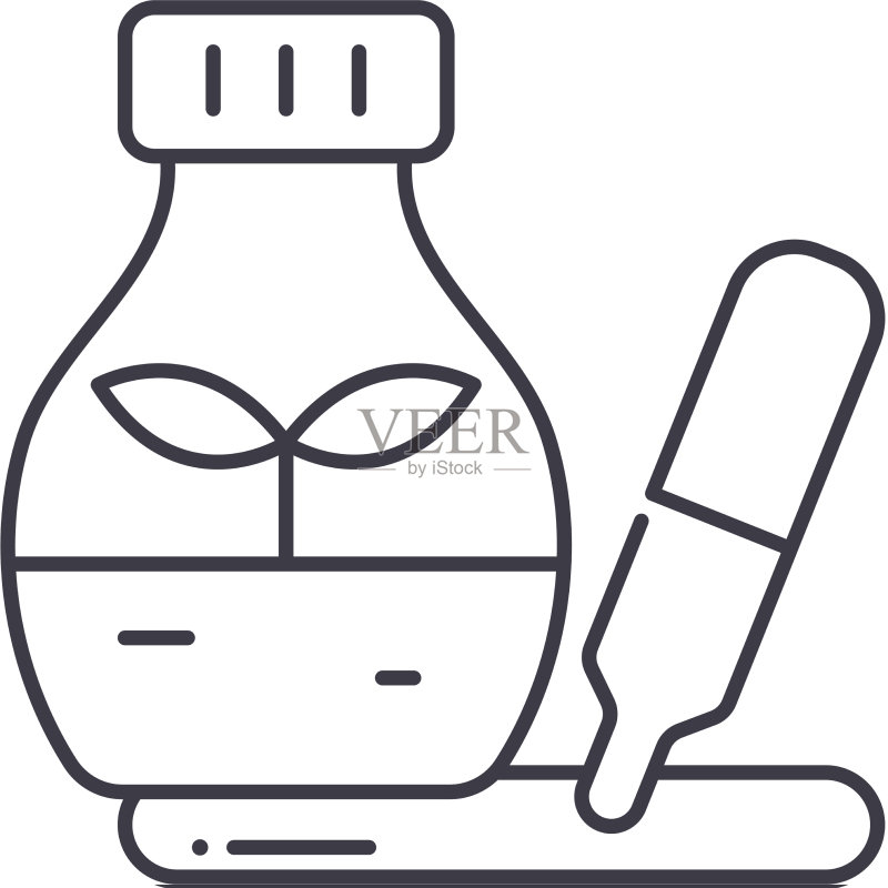 精华液概念线性隔离图标图标素材