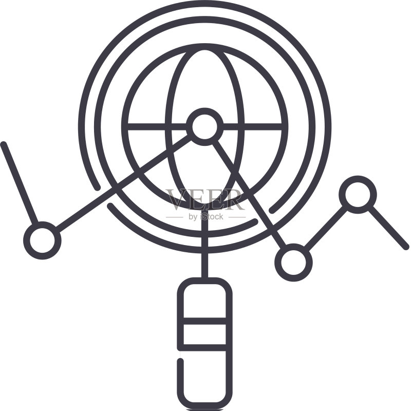 搜索引擎优化线性图标图标素材